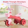 Angel Sar Toddler Tricycle for 3-5 Years, Stable Triangular Design with Front & Rear Baskets, Non-Slip Wheels, Elephant Theme Kids Trike - 4 of 4