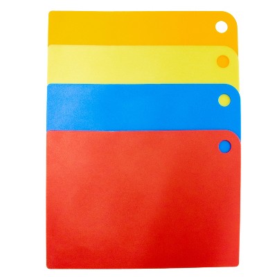 Multicolor Flexible Plastic Cutting Board Set, 4-Piece