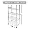 Vynxaria Chrome 5-Tier Heavy Duty Utility Storage Shelves, 35" D x 18" W x 70" H - 3 of 4