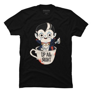 Men's Design By Humans Dracula and coffee By ppmid T-Shirt - 1 of 4