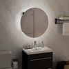 vidaXL Cabinet Bathroom Wall Vanity Mirror Cabinet with Round Mirror and LED - Black 15.7" x 15.7" x 6.9" - 3 of 4
