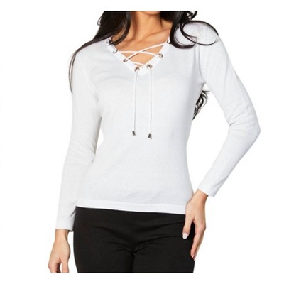 Women's V-Neck Grommet Top - Angel Apparel