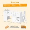 JOYMOR Loft Bed Twin Size with Led Light, Low Loft Bed with Storage Drawer, Modern Farmhouse Design with Castle Guardrail and Window - 2 of 4