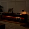 68.90" TV Stand with 4 Tempered Glass Drawers, Charging Ports, Sideboard Cabinet with LED Lighting and Magazine Storage for Living Room - 4 of 4