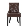 CAVINAS Modern Cheney Dining Chair, Seating for Dining, Accent Chair, Upholstered Armless Chair with Diamond Stitching and Wooden Legs (set of 2) - 4 of 4