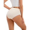 INSPIRE CHIC 2 Pcs Women's Lace Trim Panties Full Coverage Mid-Waisted Butt Lifter No Trace Briefs - 2 of 4