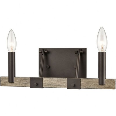 Oil Rubbed Bronze 2-Light Vanity Light with Aspen Finish