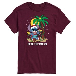 Men's - Lilo and Stitch - Deck the Palms Christmas Short Sleeve Graphic T-Shirt - 1 of 4
