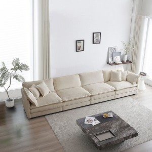 Free Combination Modular Sofa Free,4 Seater Sofa Comfy Chenille Fabric,Sectional Sofa Couch Green Chenille - 1 of 4