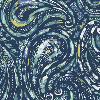 Sapphire Blue Ridge Paisley Outdoor Chaise Lounge Cushion