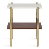 Kate and Laurel Abcott Rectangle Wood Side Table, 20x12x24, White and Walnut Brown - 3 of 4