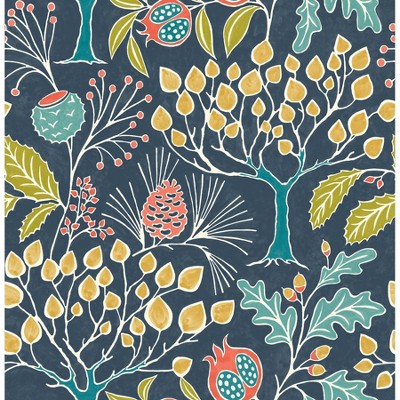 NuWallpaper Groovy Garden Peel & Stick Wallpaper Navy