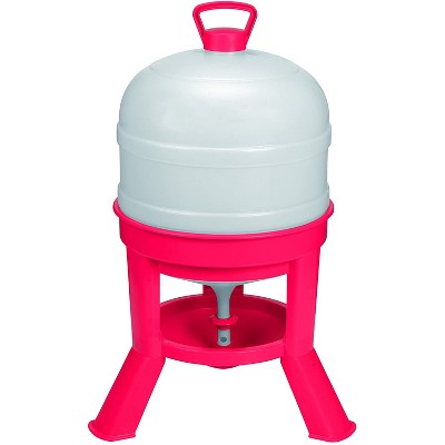 Little Giant DOMEWTR8 8 Gallon Tank Heavy Duty Plastic Dome Poultry Chicken Gravity Waterer Feeder, Red