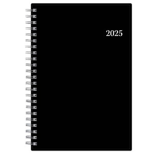 BlueSky 2025 Weekly/Monthly Planner 8.15"x5.91" Wirebound Black: Adult Stationery, January-December Calendar - 1 of 4
