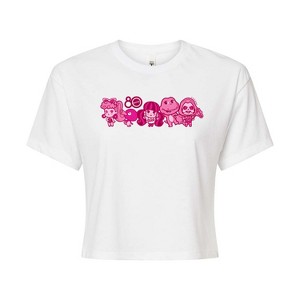 Women's - Mattel - 80Th Lineup Pink Cropped Graphic T-Shirt - 1 of 4