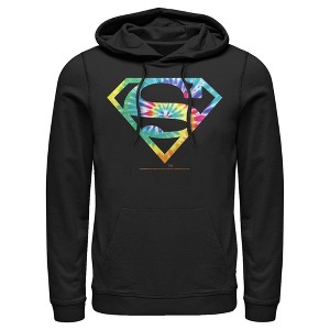 Men's Superman Tie-Dye Shield Logo Pull Over Hoodie - 1 of 3