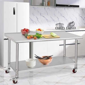 Stainless Steel Work Table, NSF Commercial Grade, Adjustable Shelf, Silver - 1 of 4