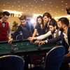 Costway 8 Player Foldable Poker Table Portable Folding Texas Holdem Table w/Padded Rail Blue/Black/Green - 3 of 4