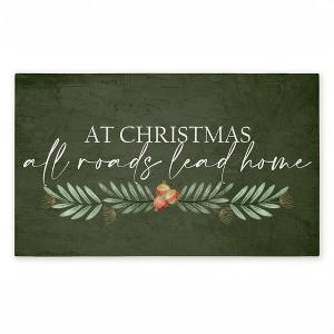 Stupell Industries All Roads Lead Home Christmas Printed Outdoor Door Mat, design by Kim Allen, 18"x30" - 1 of 4