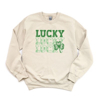 Simply Sage Market Women's Graphic Sweatshirt Bold Green Lucky Stacked