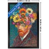 Trends International Reinders: Master Twist - Van Gogh Self Portrait Flowers Framed Wall Poster Prints Black Framed Version 14.725" x 22.375" - 3 of 4