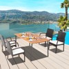 Costway 5PCS Patio  Dining Set Cushion Armchairs Acacia Wood Table with Umbrella Hole - 2 of 4