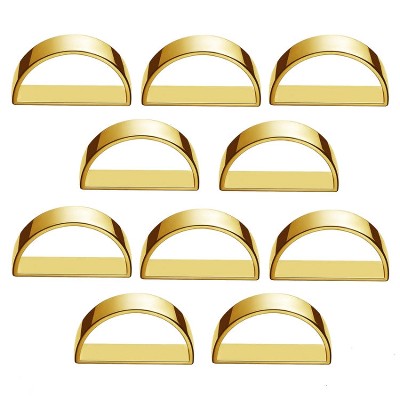 10pcs /Bag Napkin Rings Semicircle Napkin Buckles Wedding Banquet New Year Table Setting Decor(Gold)