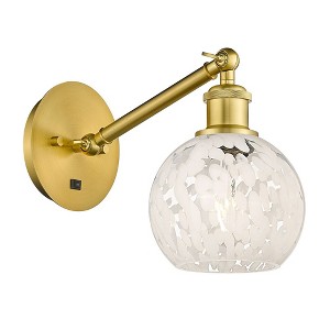 White Mouchette - 1 Light Arm Adjusts Up and Down Wall Sconce In Modern Style-8 Inches Tall and 6 Inches Wide - 1 of 1