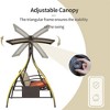 PAGED Swing Chair Outdoor, 2 Person Adjustable Canopy Deluxe Hammock Swing Glider with Solar LED Light and 2  Cushions - 3 of 4