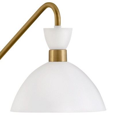 Simon Matte White & Heritage Brass Adjustable 1-Light Sconce