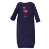 Hudson Baby Infant Girl Cotton Gowns, Bright Pink Flamingo - image 2 of 4