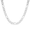Mens Italian Sterling Silver Figaro Mariner Chain Necklace - 2 of 4