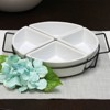 Gibson Gracious Fine Ceramic Dining Four Section Tray Set with Metal Rack in White - image 4 of 4