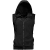 Lars Amadeus Men's Sleeveless Regular Fit Zipper Drawstring Hooded Vest Jacket - image 2 of 4