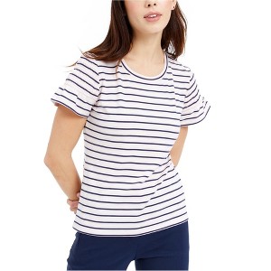maison Jules Womens Smocked Sleeve Embellished T-Shirt - 1 of 1