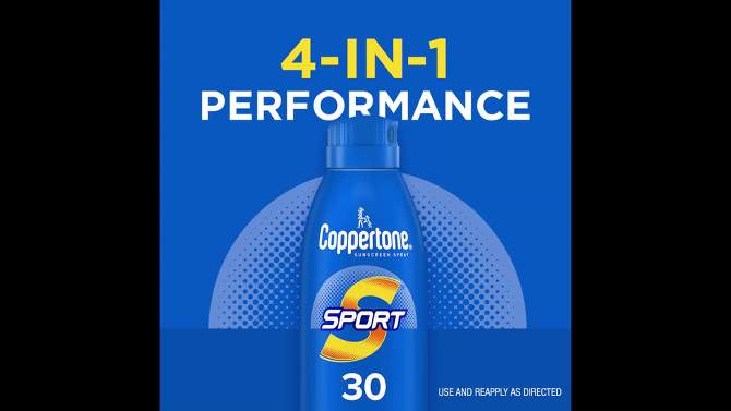 Coppertone Sport Sunscreen Spray - SPF 30 - Twin Pack 11oz, 2 of 18, play video