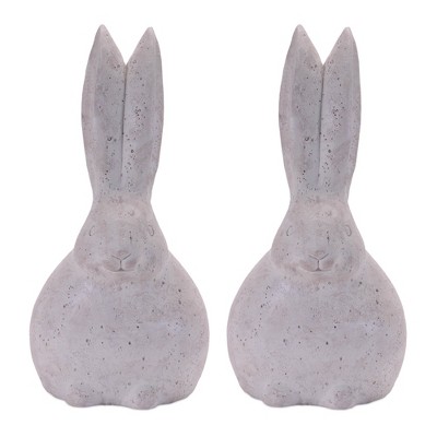 Distressed Long Eared Rabbit Figurine (Set of 2)