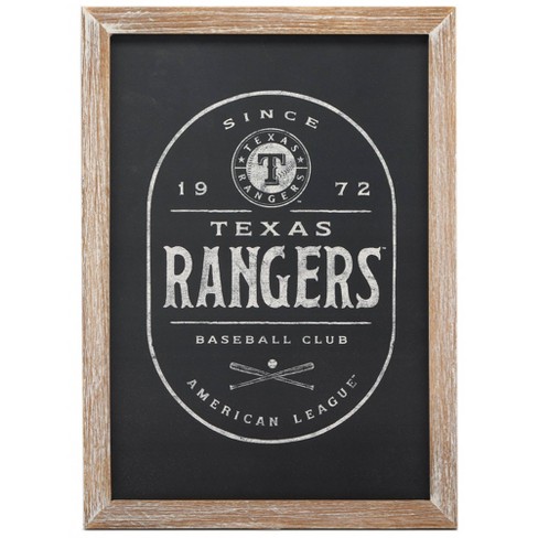 Mlb Texas Rangers Baseball Framed Wood Sign Panel : Target