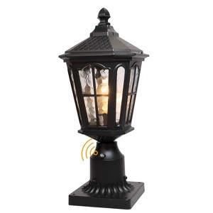 LamQee 17.5'' H Black Outdoor Post Light Dusk to Dawn with Pier Mount Base - 1 of 4
