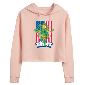 Women's - Teenage Mutant Ninja Turtles - USA Raphael Cropped Graphic Hoodie - 1 of 3