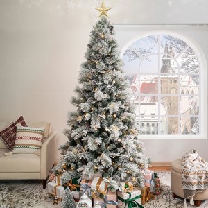 Home Imports Emporium Darla Prelit Snowy Christmas Tree with Tree Topper - 1 of 4