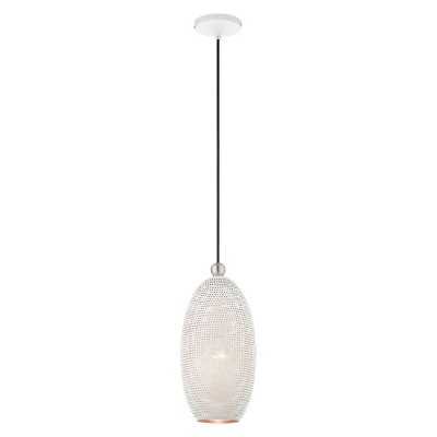 White and Brushed Nickel LED Pendant Light