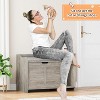 Cat Litter Box Enclosure with top opening and cushion. Modern wood design hides litter box and doubles as a nightstand with scratch pad. - 4 of 4