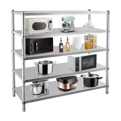 Stainless Steel Shelves,72 in Storage Shelf 5-Tier Heavy Duty Storage Rack