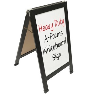 Excello Global Products 40" x 22" Indestructible A-Frame Whiteboard - Black - 1 of 4