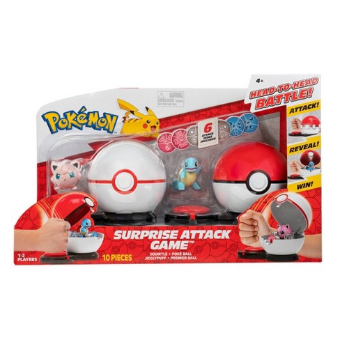 Pokemon Surprise Attack Game Featuring Squirtle 1 And Jigglypuff 2 2 Surprise Attack Balls 6 Attack Disks Target