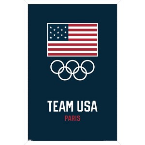 Trends International Team USA - Logo Blue Framed Wall Poster Prints - 1 of 4