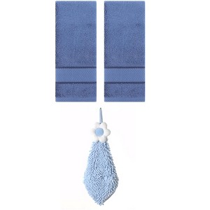 REGALWOVEN 3 Pcs Soft Absorbent Hand Towel Bathroom Decorative Set - 1 of 4