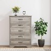 5 Drawer Dresser, Farmhouse Chest of Drawer with Metal Handles, Storage Organizer with Anti-Collapse Design, Tall Dresser for Living Room - 3 of 4