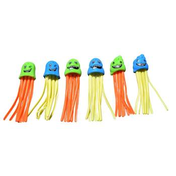 Pool Central Set of 6 Multicolor Jellyfish Slow Sinking Dive Game - 5"